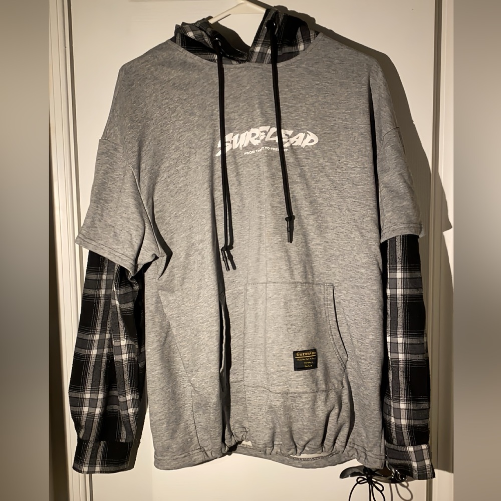 Surelead Graphic Patchwork Hoodie